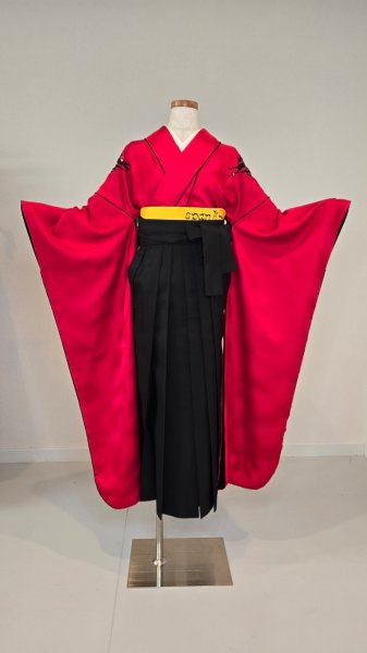 画像5: 振袖Tribal Red トライバルレッド & 袋帯Yellow Heart イエローハート　お誂えフルオーダー (5)