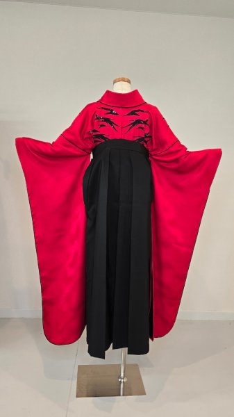 画像6: 振袖Tribal Red トライバルレッド & 袋帯Yellow Heart イエローハート　お誂えフルオーダー (6)